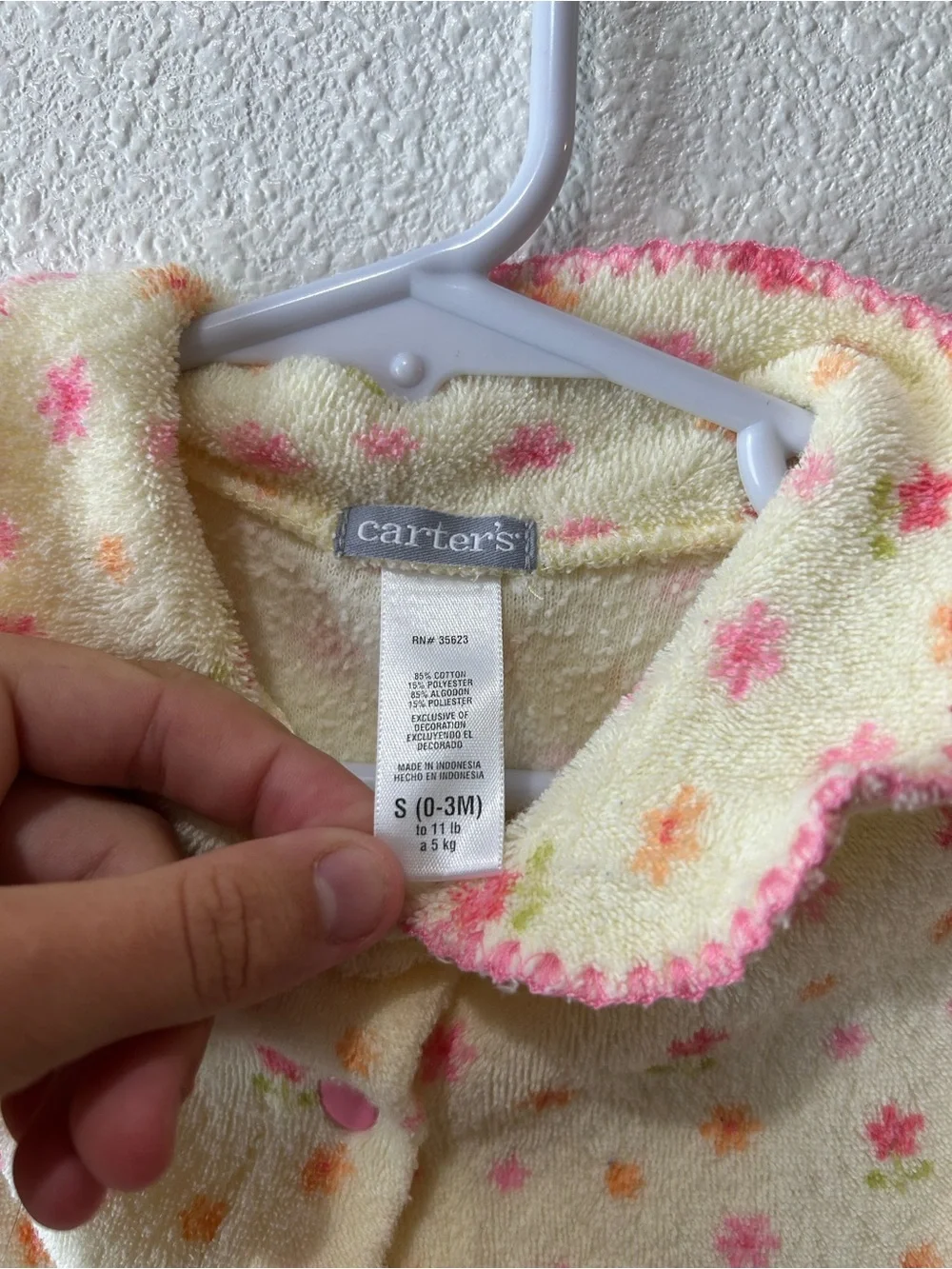 Vintage Carters Floral Footed One-Piece